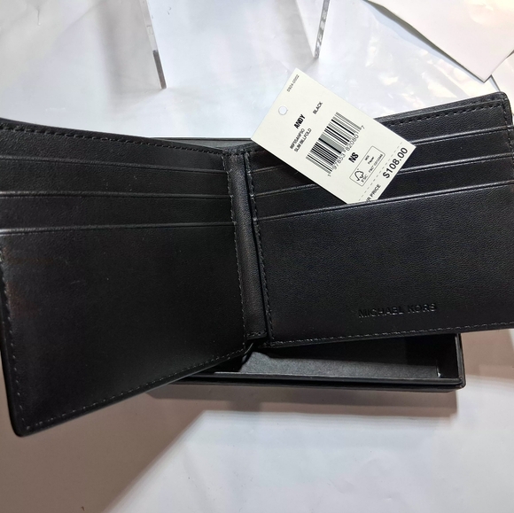 MICHAEL KORS Men's Wallet BLK/BLK/BLK "ANDY" RAISED MK All-Over BRAND-NEW wtags - Picture 8 of 12